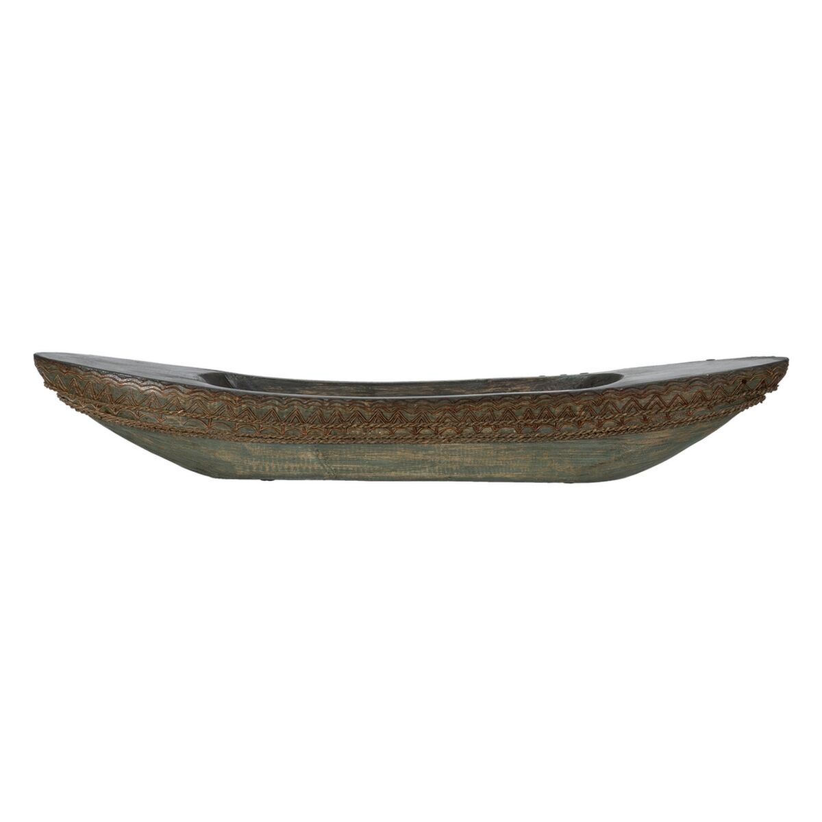 Centro de mesa Castanho Verde Madeira Fibra natural 98 x 14 x 16 cm